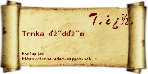 Trnka Ádám névjegykártya